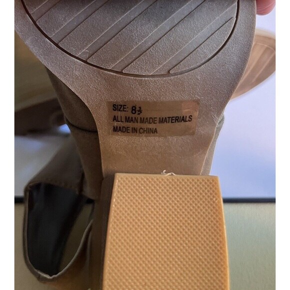 Qupid Women's Gladiator Block Heels Lace Up Peep Toe Ankle Tan Size 8.5 - Picture 8 of 8